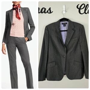 Brooks Brothers 100% Wool Pinstripe Gray Woman Blazer Size 10